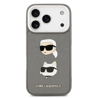 iPhone 17 Pro Max Kılıf Karl Lagerfeld Orijinal Lisanslı Metal Logolu K&C Heads Pin Kılıf