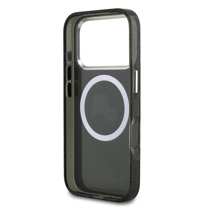 iPhone 17 Pro Max Kılıf Karl Lagerfeld Orijinal Lisanslı Parlayan Simli Karl & Choupette Heads Kılıf