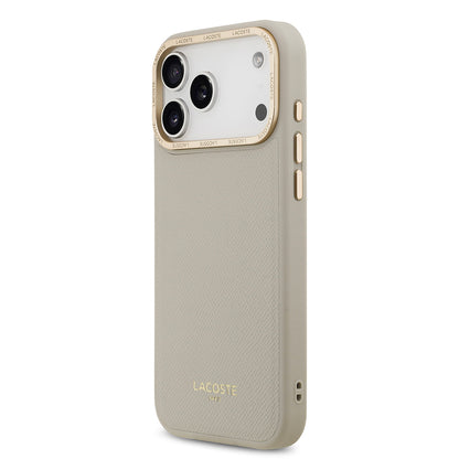 iPhone 17 Pro Max Kılıf Lacoste Orijinal Lisanslı M-safe Şarj Özellikli Champs Elysees PU Deri Tasarımlı Kılıf