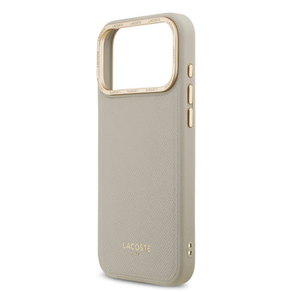 iPhone 17 Pro Max Kılıf Lacoste Orijinal Lisanslı M-safe Şarj Özellikli Champs Elysees PU Deri Tasarımlı Kılıf