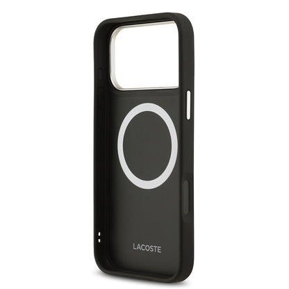 iPhone 17 Pro Max Kılıf Lacoste Orijinal Lisanslı M-safe Şarj Özellikli Champs Elysees PU Deri Tasarımlı Kılıf