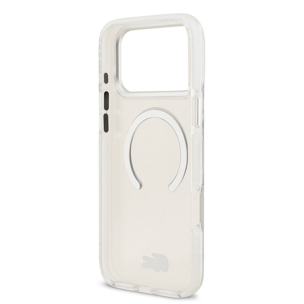 iPhone 17 Pro Max Kılıf Lacoste Orijinal Lisanslı M-safe Şarj Özellikli İkonik Timsah Logolu Buzlu Kılıf