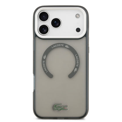 iPhone 17 Pro Max Kılıf Lacoste Orijinal Lisanslı M-safe Şarj Özellikli İkonik Timsah Logolu Buzlu Kılıf