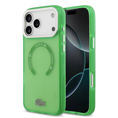 iPhone 17 Pro Max Kılıf Lacoste Orijinal Lisanslı M-safe Şarj Özellikli İkonik Timsah Logolu Buzlu Kılıf