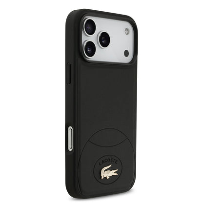 iPhone 17 Pro Max Kılıf Lacoste Orijinal Lisanslı M-safe Şarj Özellikli PU Deri Tasarımlı Metal Logolu Kılıf