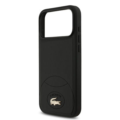iPhone 17 Pro Max Kılıf Lacoste Orijinal Lisanslı M-safe Şarj Özellikli PU Deri Tasarımlı Metal Logolu Kılıf