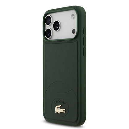 iPhone 17 Pro Max Kılıf Lacoste Orijinal Lisanslı M-safe Şarj Özellikli PU Deri Tasarımlı Metal Logolu Kılıf