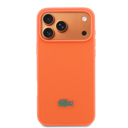 iPhone 17 Pro Max Kılıf Lacoste Orijinal Lisanslı M-safe Şarj Özellikli PU Pike Desenli Metal Logolu Kılıf