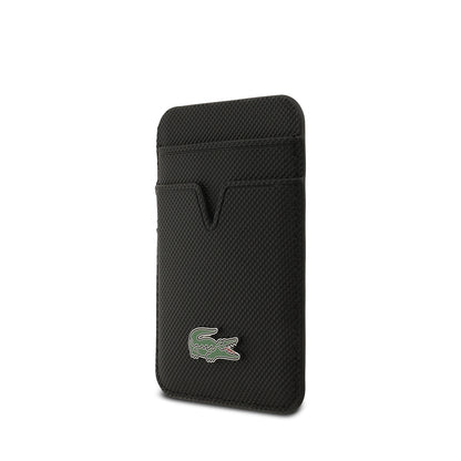 iPhone 17 Pro Max Kılıf Lacoste Orijinal Lisanslı M-safe Şarj Özellikli PU Pike Desenli Metal Logolu Kartlıklı Kılıf