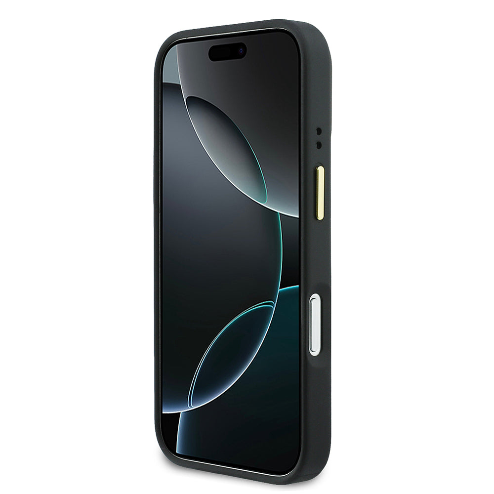 iPhone 17 Pro Max Kılıf Lacoste Orijinal Lisanslı M-safe Şarj Özellikli Standlı PU Deri Karışık Monogram Desenli Kılıf