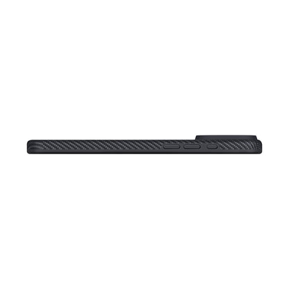 iPhone 17 Pro Max Kılıf M-safe Şarj Özellikli 1500D Aramid Fiber Pitaka Military-Grade Classic Serisi Black-Grey Twill Kılıf