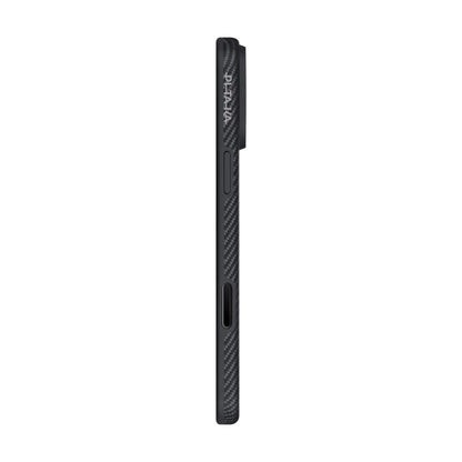 iPhone 17 Pro Max Kılıf M-safe Şarj Özellikli 1500D Aramid Fiber Pitaka Military-Grade Classic Serisi Black-Grey Twill Kılıf