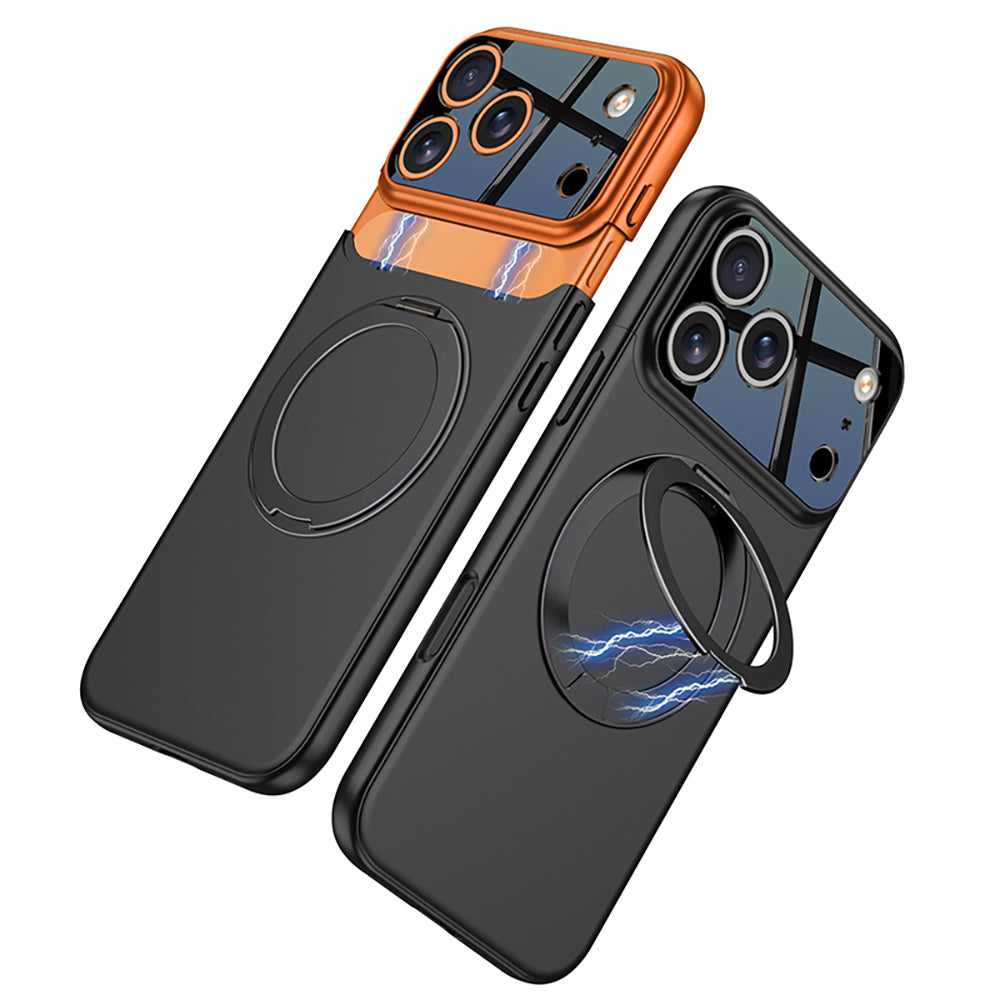 iPhone 17 Pro Max Kılıf M-safe Şarj Özellikli 360 Derece Standlı Çift Parçalı Zore Torino Kılıf