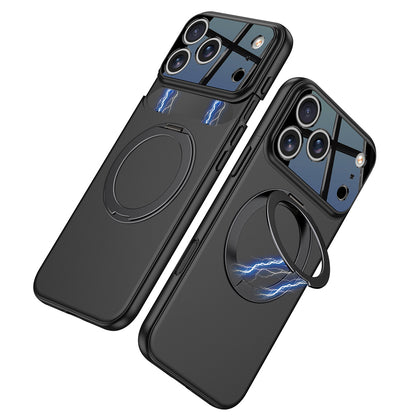 iPhone 17 Pro Max Kılıf M-safe Şarj Özellikli 360 Derece Standlı Çift Parçalı Zore Torino Kılıf