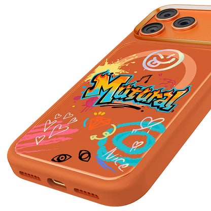 iPhone 17 Pro Max Kılıf M-safe Şarj Özellikli 3D Baskılı Tasarım Mutural Graffiti Serisi Kılıf