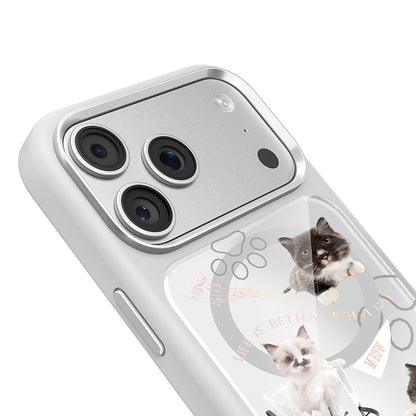 iPhone 17 Pro Max Kılıf M-safe Şarj Özellikli 3D Baskılı Tasarım Mutural The Cat Serisi Kılıf