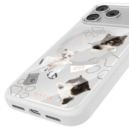 iPhone 17 Pro Max Kılıf M-safe Şarj Özellikli 3D Baskılı Tasarım Mutural The Cat Serisi Kılıf