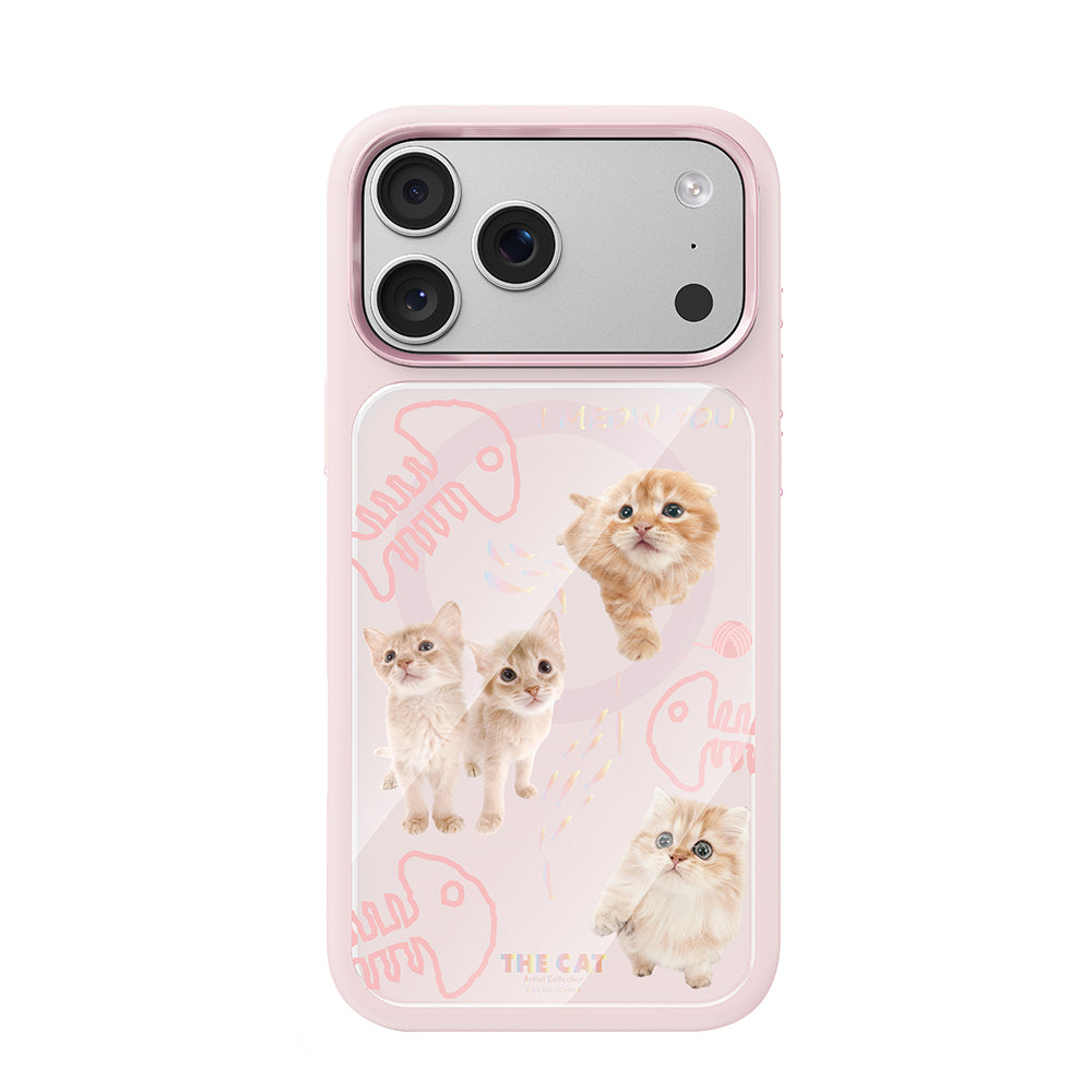 iPhone 17 Pro Max Kılıf M-safe Şarj Özellikli 3D Baskılı Tasarım Mutural The Cat Serisi Kılıf