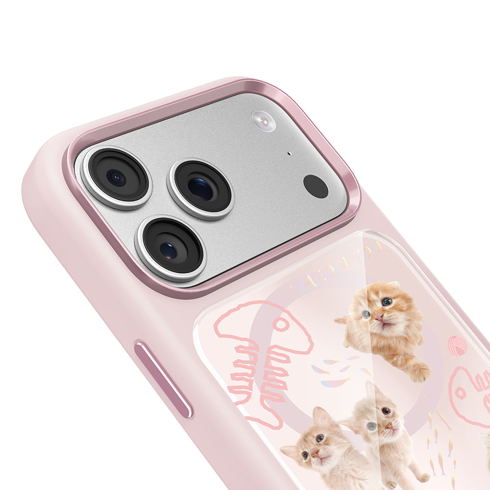 iPhone 17 Pro Max Kılıf M-safe Şarj Özellikli 3D Baskılı Tasarım Mutural The Cat Serisi Kılıf