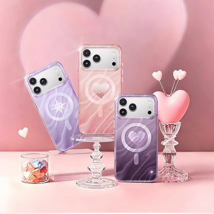 iPhone 17 Pro Max Kılıf M-Safe Şarj Özellikli Orijinal Swarovski Taşlı Zore Paris Rovix Sert PC Kılıf