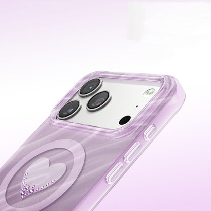 iPhone 17 Pro Max Kılıf M-Safe Şarj Özellikli Orijinal Swarovski Taşlı Zore Paris Rovix Sert PC Kılıf