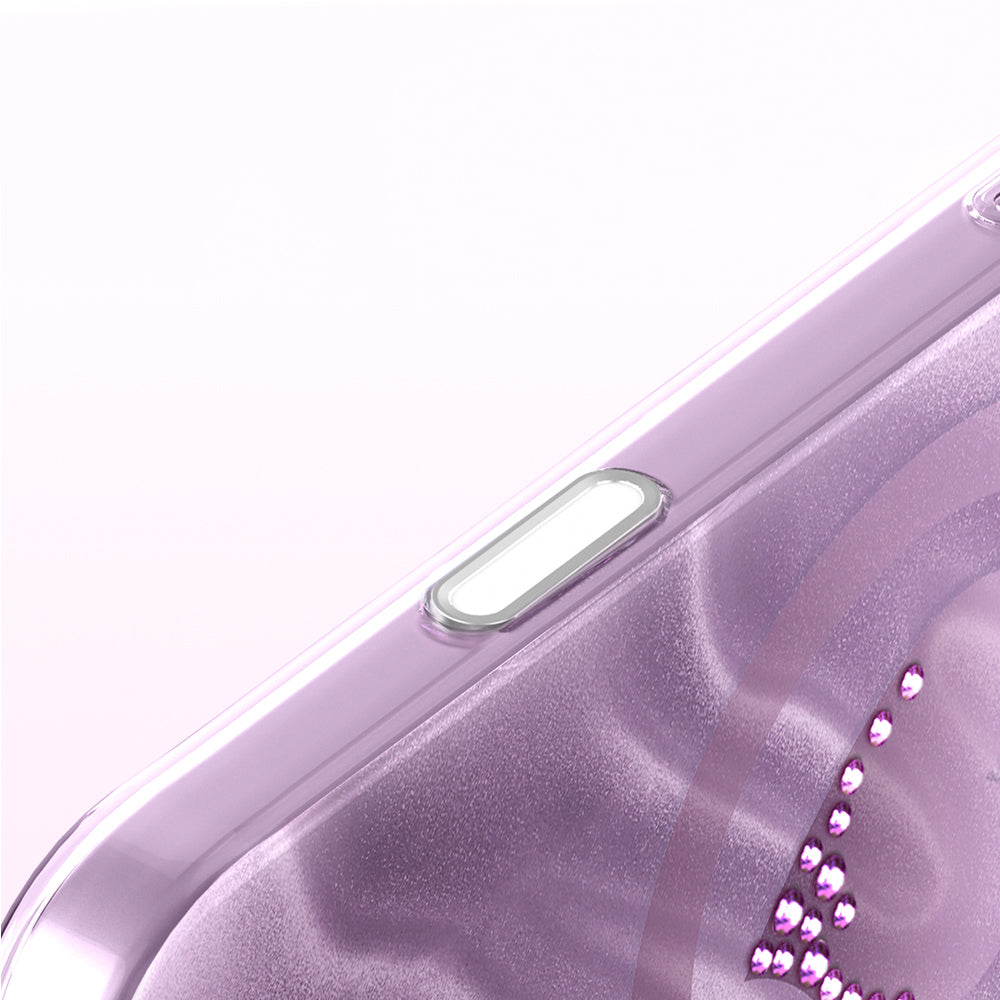 iPhone 17 Pro Max Kılıf M-Safe Şarj Özellikli Orijinal Swarovski Taşlı Zore Paris Rovix Sert PC Kılıf