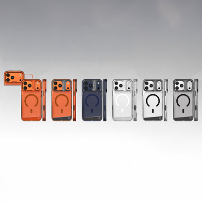 iPhone 17 Pro Max Kılıf M-safe Şarj Özellikli Airbag Tasarımlı O-Ring Şeffaf Kajsa Alüminyum Trans Shield Serisi Kılıf