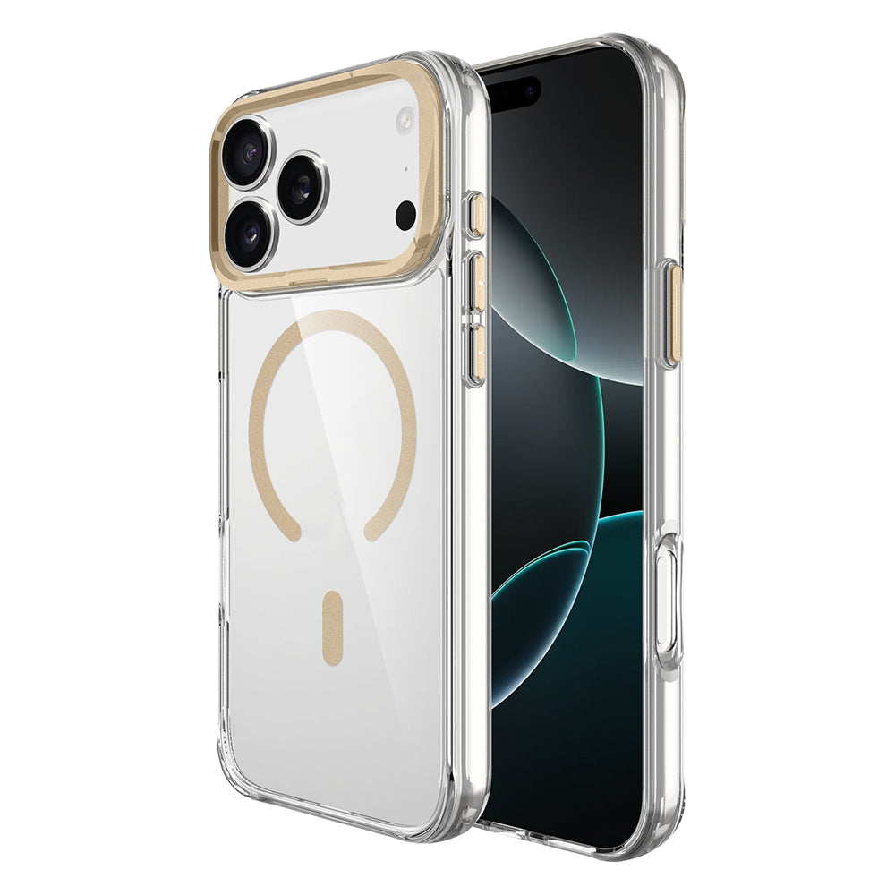 iPhone 17 Pro Max Kılıf M-safe Şarj Özellikli Airbagli Kamera Standlı Zore Azor Kılıf