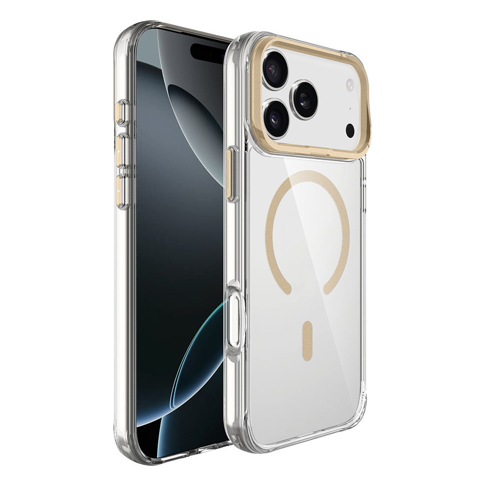 iPhone 17 Pro Max Kılıf M-safe Şarj Özellikli Airbagli Kamera Standlı Zore Azor Kılıf