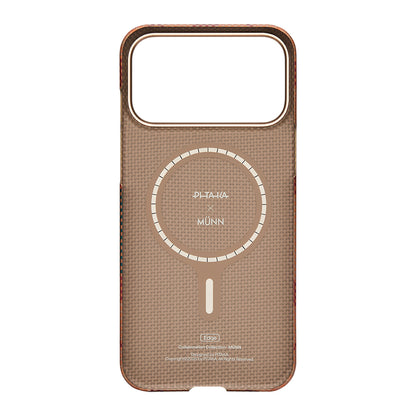 iPhone 17 Pro Max Kılıf M-safe Şarj Özellikli Aramid Karbon Fiber Pitaka Flora in Grid Serisi Kılıf