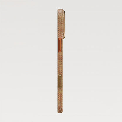 iPhone 17 Pro Max Kılıf M-safe Şarj Özellikli Aramid Fiber Pitaka Glints of Gold Ultra Slim Serisi Kılıf