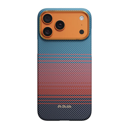 iPhone 17 Pro Max Kılıf M-safe Şarj Özellikli Aramid Fiber Pitaka Sunset 2.0 California Dream Serisi Kılıf