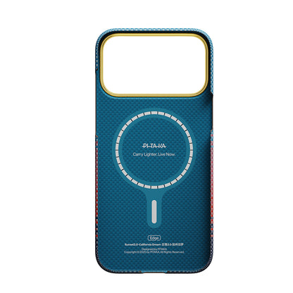 iPhone 17 Pro Max Kılıf M-safe Şarj Özellikli Aramid Fiber Pitaka Sunset 2.0 California Dream Serisi Kılıf