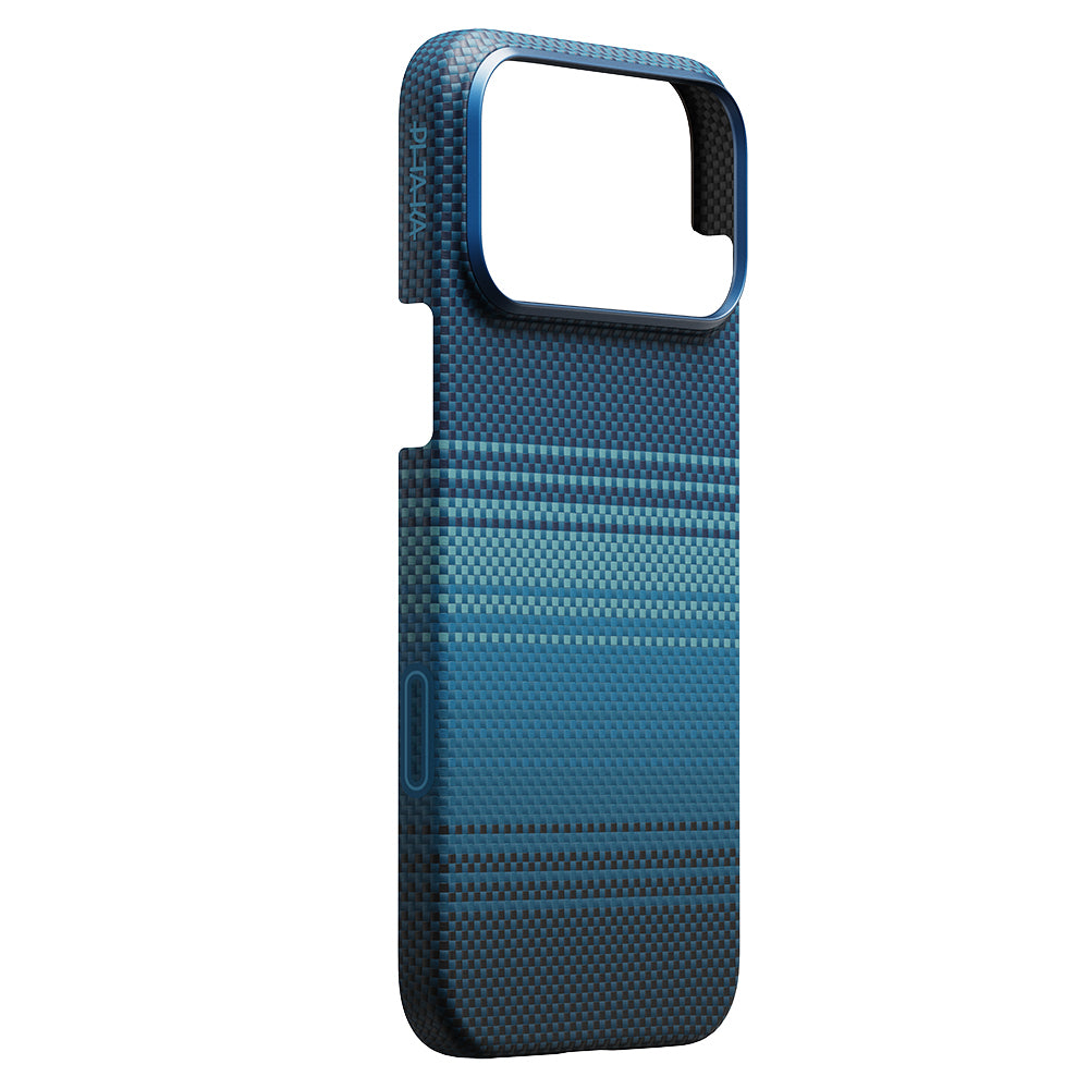 iPhone 17 Pro Max Kılıf M-safe Şarj Özellikli Aramid Fiber Pitaka Tactile Woven Sunset-Moonrise Serisi Sunset Kılıf