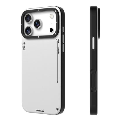 iPhone 17 Pro Max Kılıf M-safe Şarj Özellikli Basit Mat Deri Desenli Youngkit Tech Fashion Serisi Kılıf