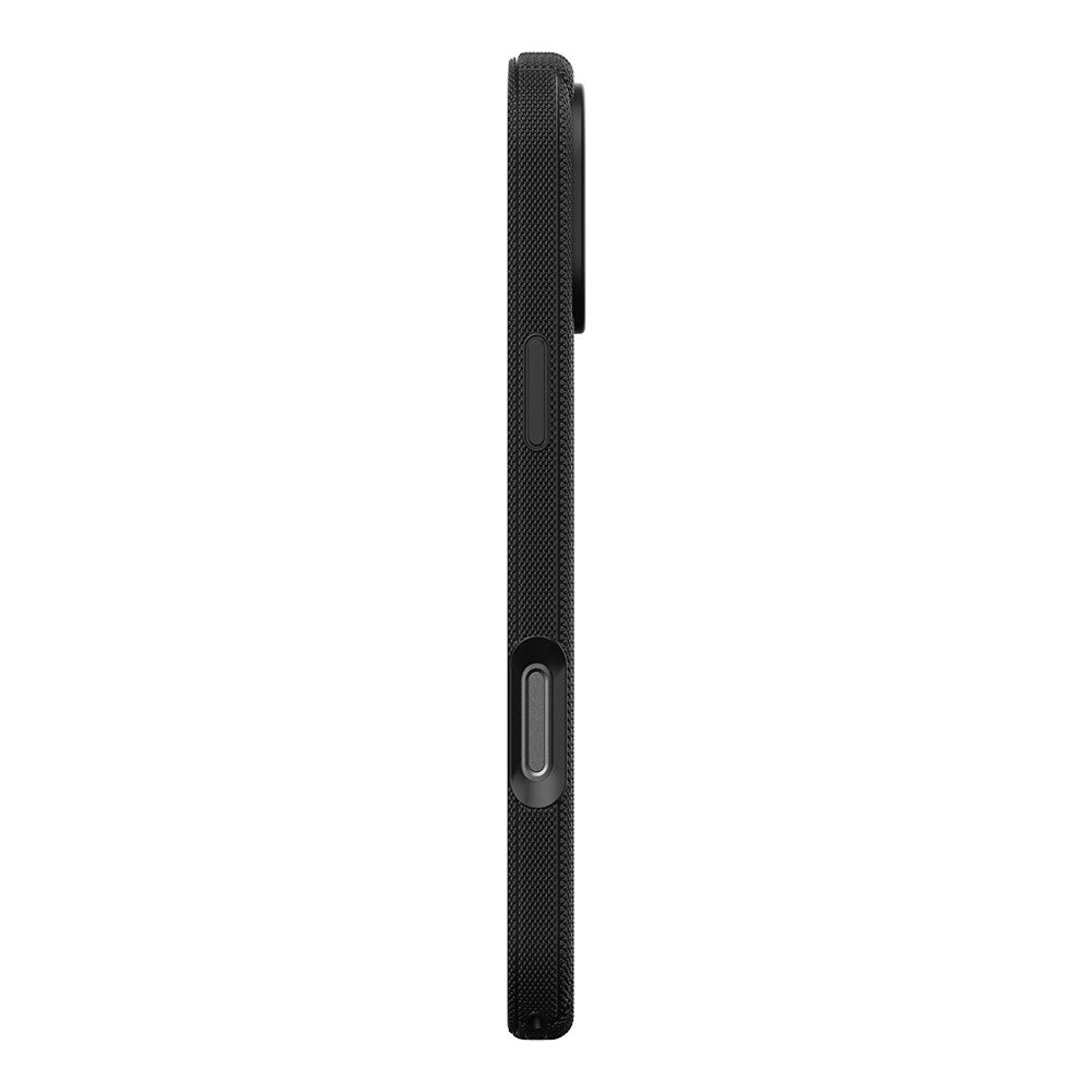 iPhone 17 Pro Max Kılıf M-Safe Şarj Özellikli Çizgi Desenli Kumaş Dokulu Zore Paris Lorin Kılıf