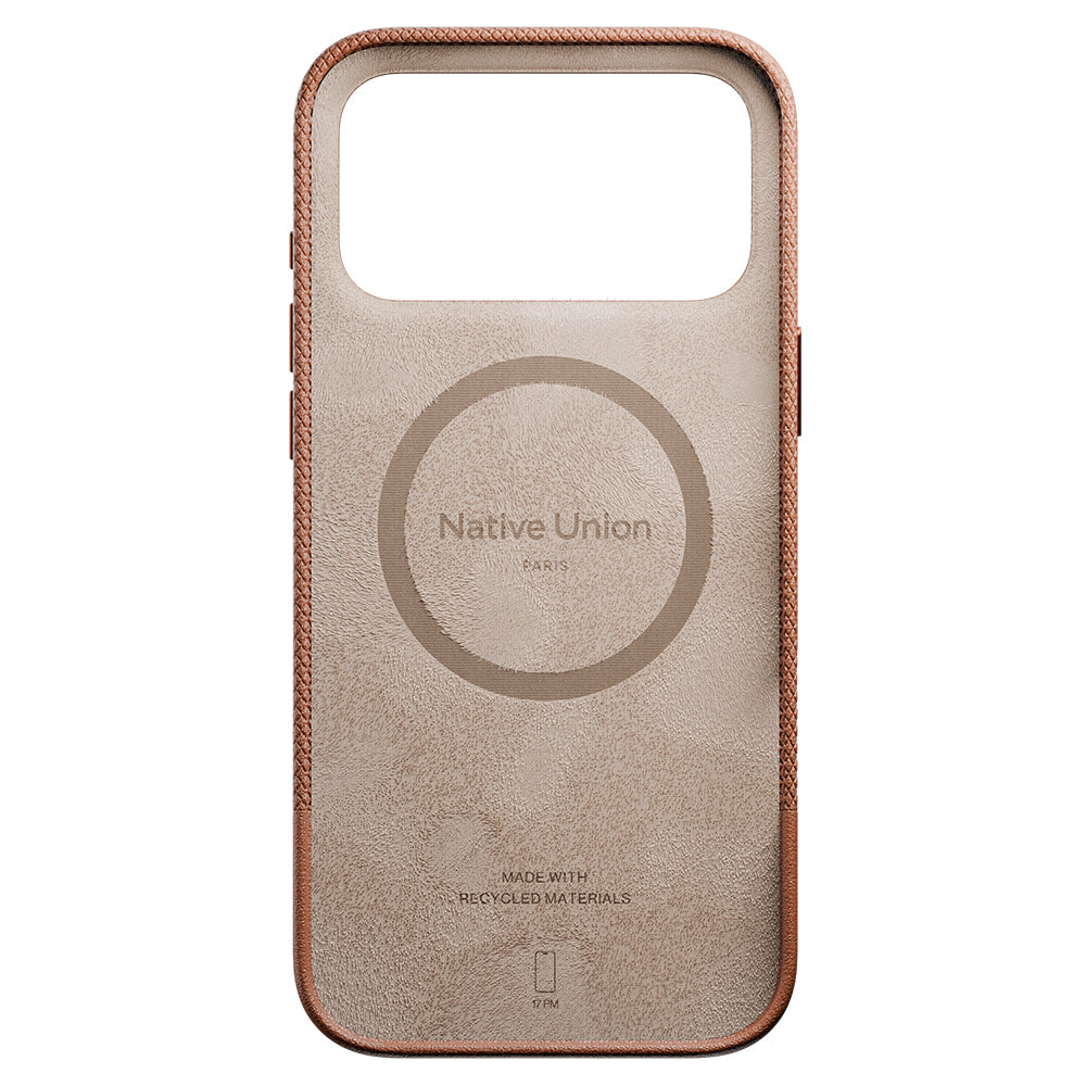 iPhone 17 Pro Max Kılıf M-safe Şarj Özellikli Deri Dokulu Native Union RE Classic Serisi Kılıf