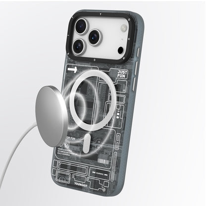 iPhone 17 Pro Max Kılıf M-safe Şarj Özellikli Kamera Denetim Butonlu Youngkit Technology Serisi Kılıf