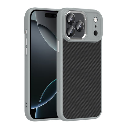 iPhone 17 Pro Max Kılıf M-Safe Şarj Özellikli Karbon Fiber Görünümlü Zore Truva Silikon Kılıf