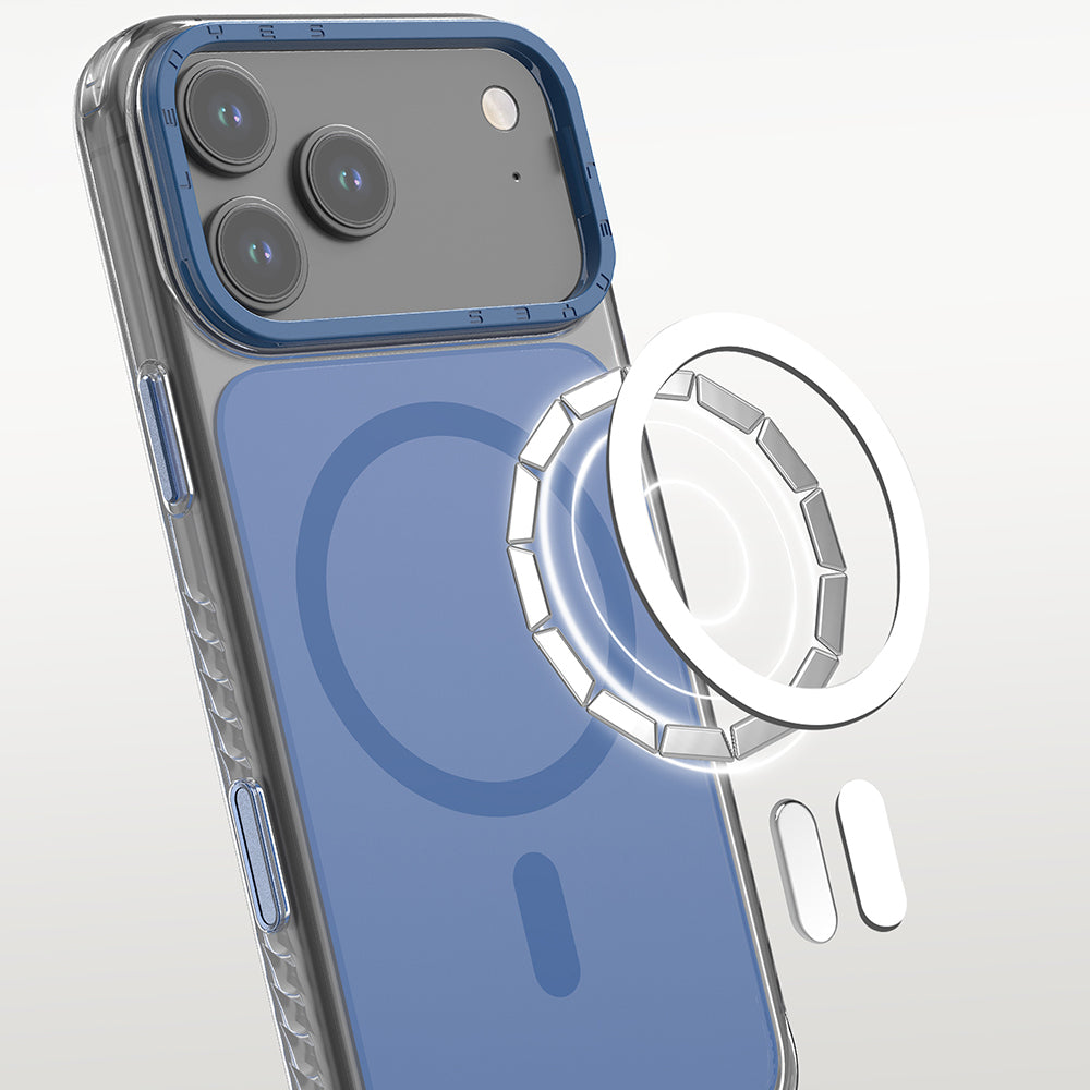 iPhone 17 Pro Max Kılıf M-safe Şarj Özellikli Metal Kamera Çerçeveli Airbag Tasarımlı Lenyes CK221 Sert PC Kılıf