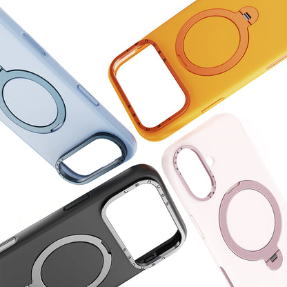 iPhone 17 Pro Max Kılıf M-safe Şarj Özellikli Metal Standlı Sıvı Silikon Lenyes CK223 Kılıf