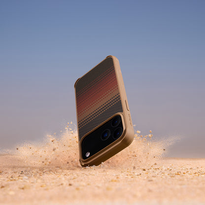 iPhone 17 Pro Max Kılıf M-safe Şarj Özellikli Pitaka Tactile Woven Sunset-Moonrise Aramid Pro Guard Serisi Kılıf