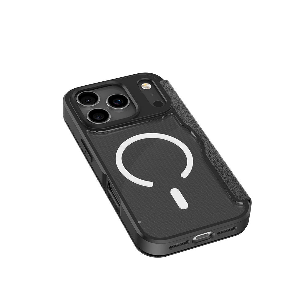 iPhone 17 Pro Max Kılıf M-Safe Şarj Özellikli Raptic Air Folio Şeffaf Kartlıklı Kılıf