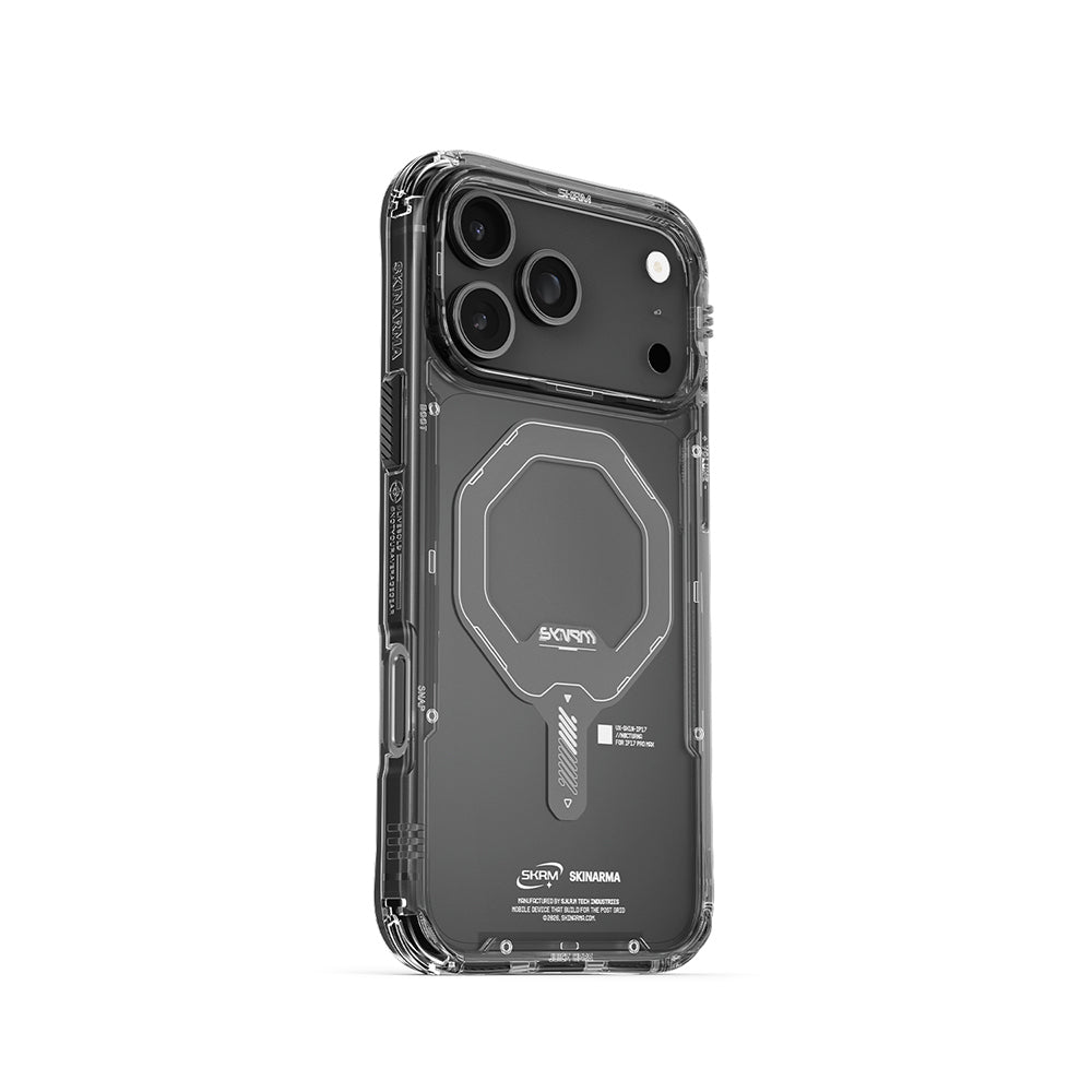 iPhone 17 Pro Max Kılıf M-safe Şarj Özellikli Şeffaf Airbag Tasarımlı Skinarma Saido Mag-Charge Kılıf