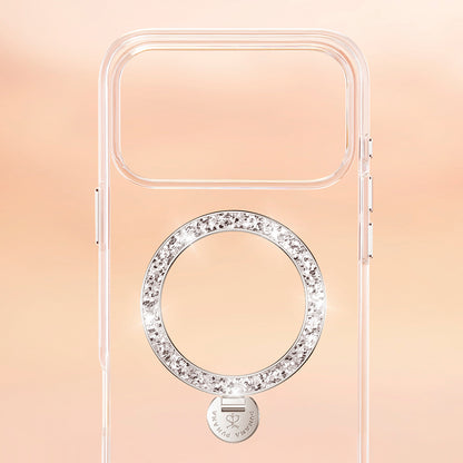 iPhone 17 Pro Max Kılıf M-safe Şarj Özellikli Simli Standlı Pynana Dancing Circle Trendy Serisi Kılıf