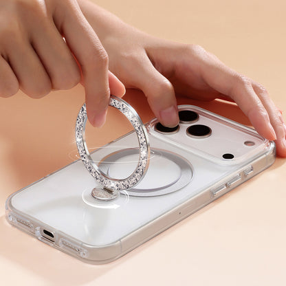 iPhone 17 Pro Max Kılıf M-safe Şarj Özellikli Simli Standlı Pynana Dancing Circle Trendy Serisi Kılıf