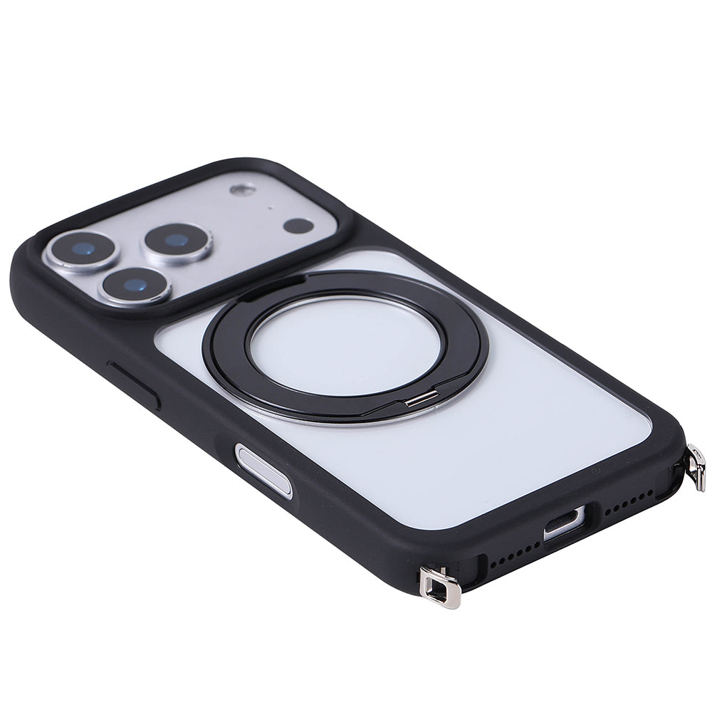 iPhone 17 Pro Max Kılıf M-Safe Şarj Özellikli Standlı Zore Piza Silikon Kılıf
