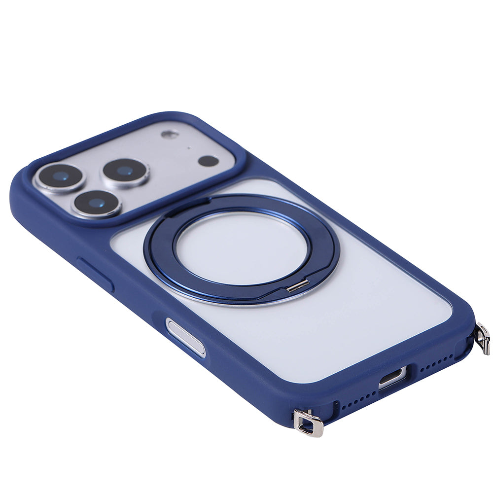 iPhone 17 Pro Max Kılıf M-Safe Şarj Özellikli Standlı Zore Piza Silikon Kılıf
