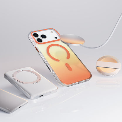 iPhone 17 Pro Max Kılıf M-safe Şarj Özellikli Transparan Renk Geçişli Zore Toros Kılıf