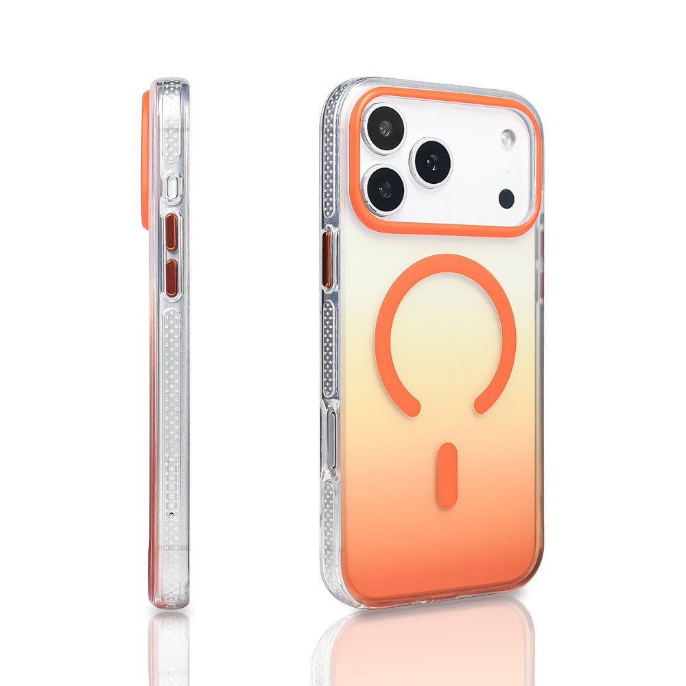 iPhone 17 Pro Max Kılıf M-safe Şarj Özellikli Transparan Renk Geçişli Zore Toros Kılıf